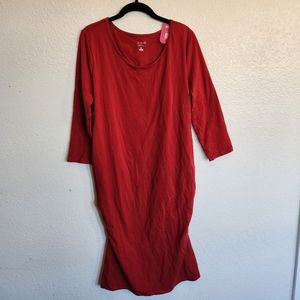 Isabel Maternity by Ingrid and Isabel Red Fitted T-Shirt Dress